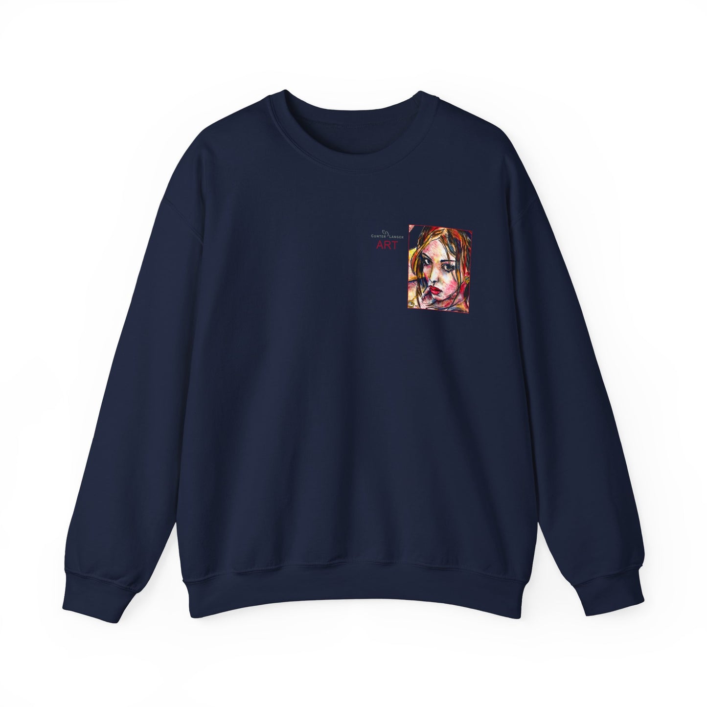 Unisex Heavy Blend™ Crewneck Sweatshirt - Motiv: Front Camilla (H 11,4 cm) & Rückseite Camilla / Leni, H 41 cm