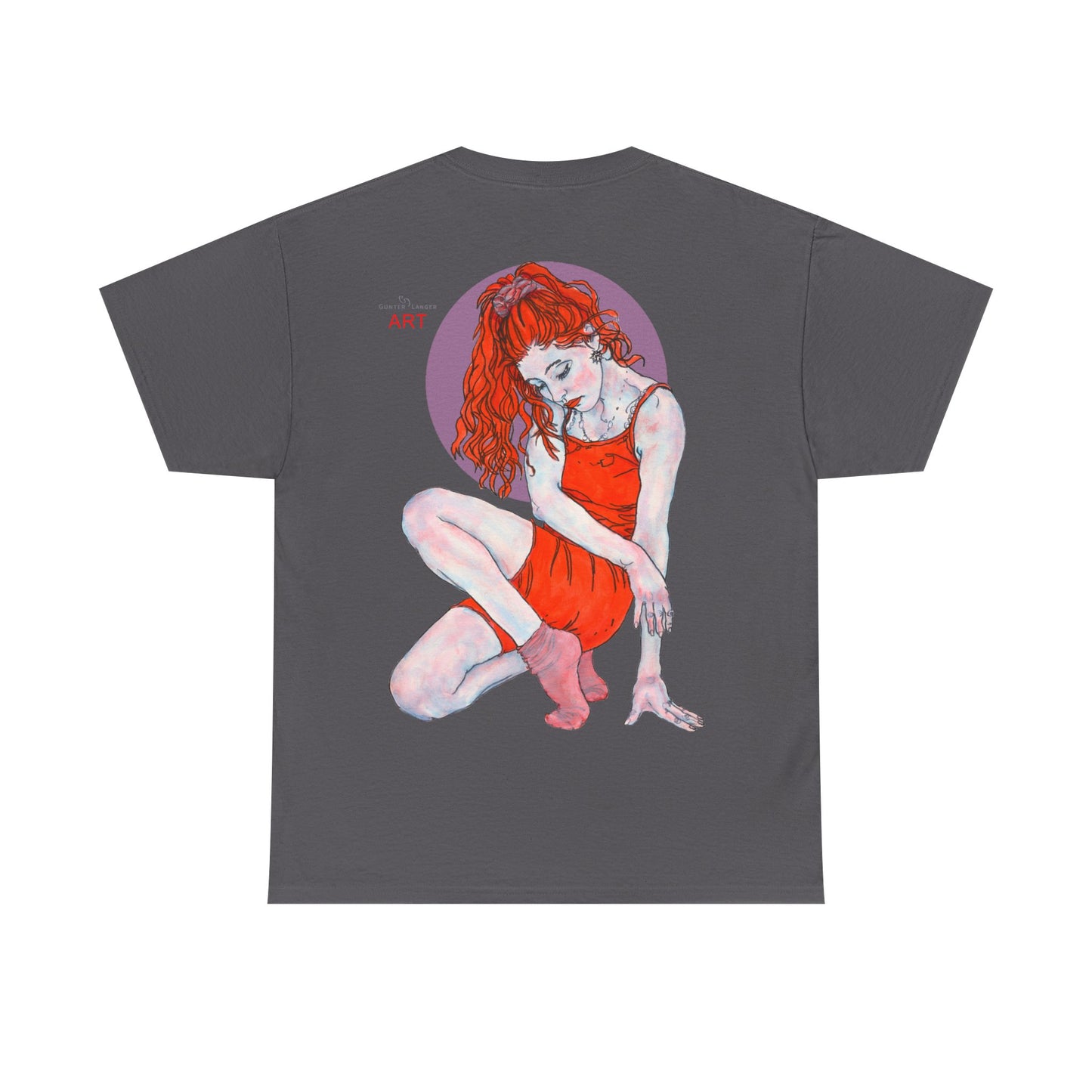 Unisex Heavy Cotton Tee - Motiv:  Front Julia, Ausschnitt & Rückseite Julia, H 49 cm, Aura, N-Label
