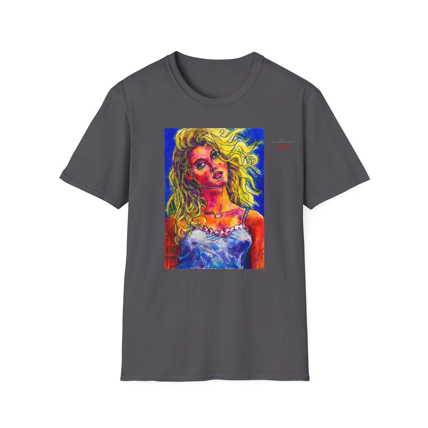 Unisex Softstyle T-Shirt - Motiv: Front Mascha,  H 33cm Korr2 sw