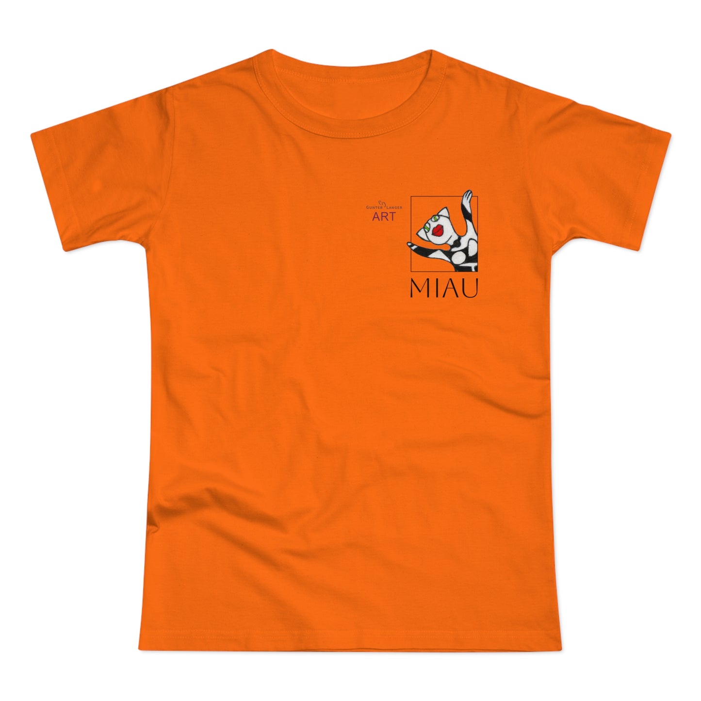 Single Jersey Women's T-shirt - hell - Motiv: Miau, H 9,7 cm