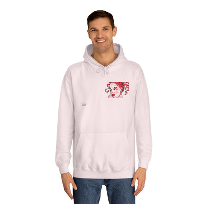 Unisex College Hoodie -  Motiv: Front Mila H 10,5 cm (Ausschnitt) & Rückseite Mila H 49 cm