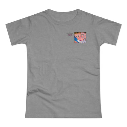 Single Jersey Women's T-shirt - hell - Motiv: Alva, Ausschnitt, H 6,5 cm