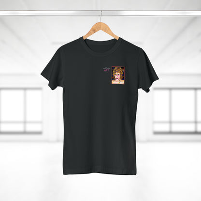 Single Jersey Women's T-shirt - dunkel - Motiv: Antonietta, Ausschnitt, H 9 cm