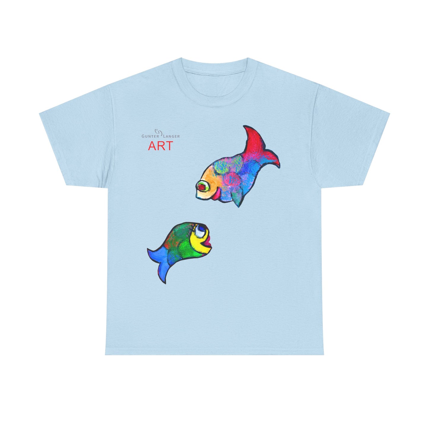 Unisex Heavy Cotton Tee - Motiv: Front Zwei Fische zueinander