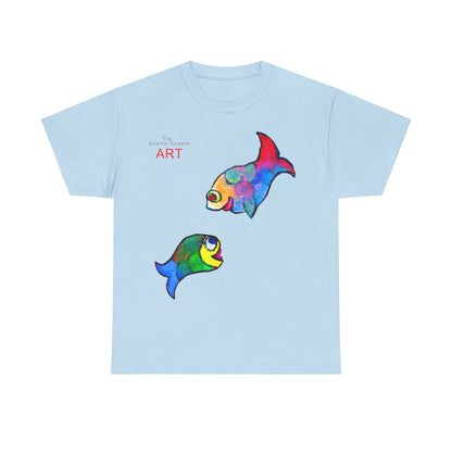 Unisex Heavy Cotton Tee - Motiv: Front Zwei Fische zueinander