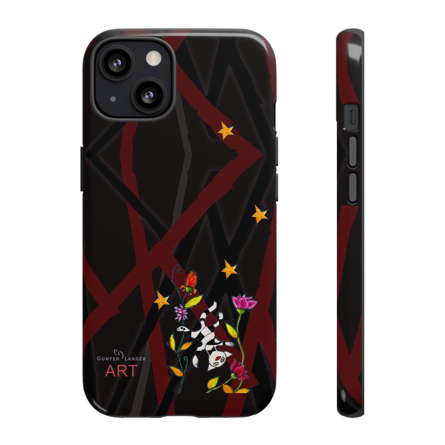 Tough Cases - Motiv: Katze schwebt und Ranken, H 5,26 cm, Mikado3