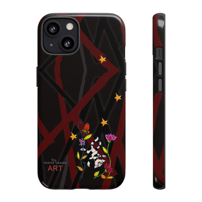 Tough Cases - Motiv: Katze schwebt und Ranken, H 5,26 cm, Mikado3