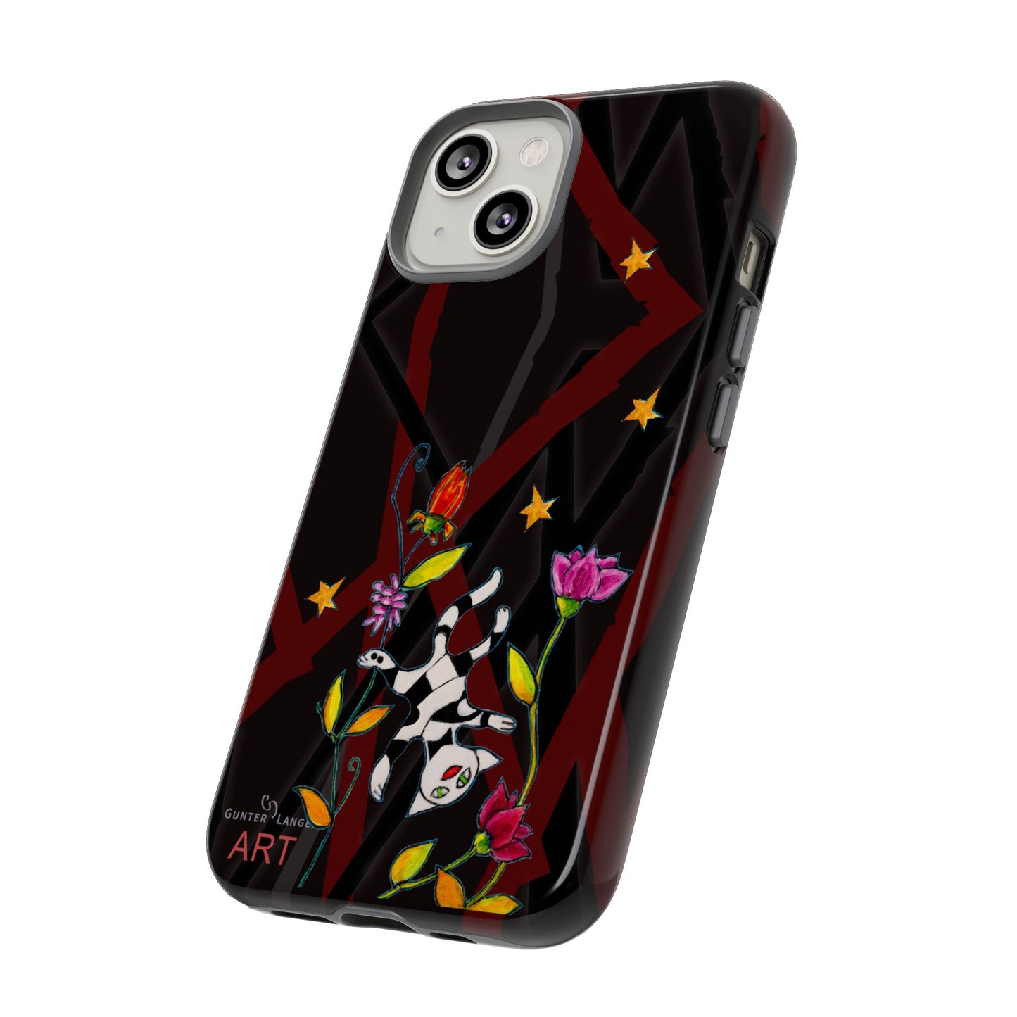 Tough Cases - iPhone - Motiv: Katze schwebt und Ranken, H 7,73 cm, Mikado3