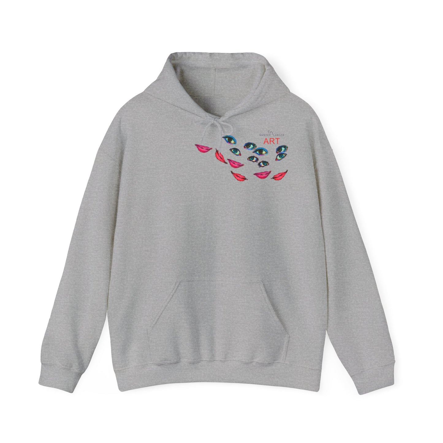 Unisex Heavy Blend™ Hooded Sweatshirt - Motiv: Frontseite Augen & Rückseite Freundinnen, (gerahmt, H 29 cm)