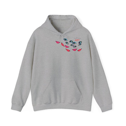 Unisex Heavy Blend™ Hooded Sweatshirt - Motiv: Frontseite Augen & Rückseite Freundinnen, (gerahmt, H 29 cm)