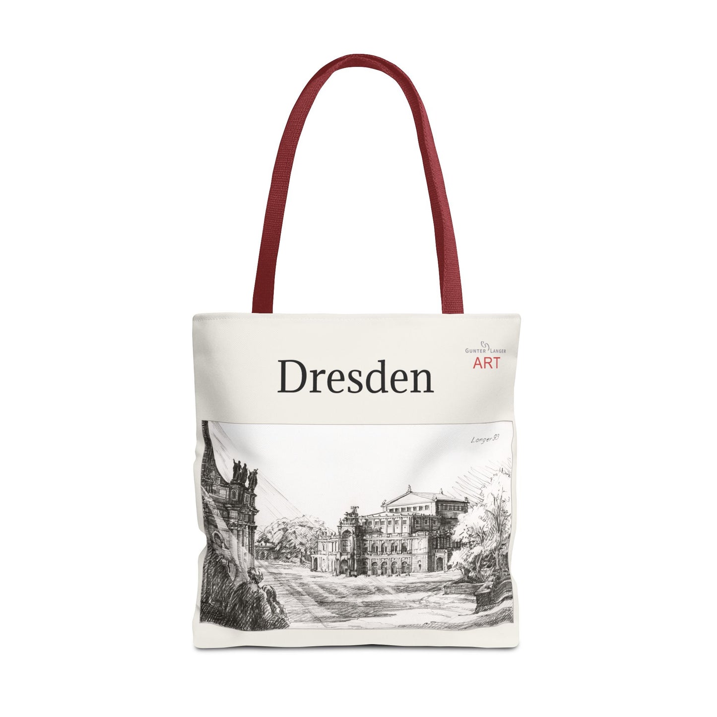 Tote Bag (AOP) - Motiv: Dresden -  Semperoper, Bleistift