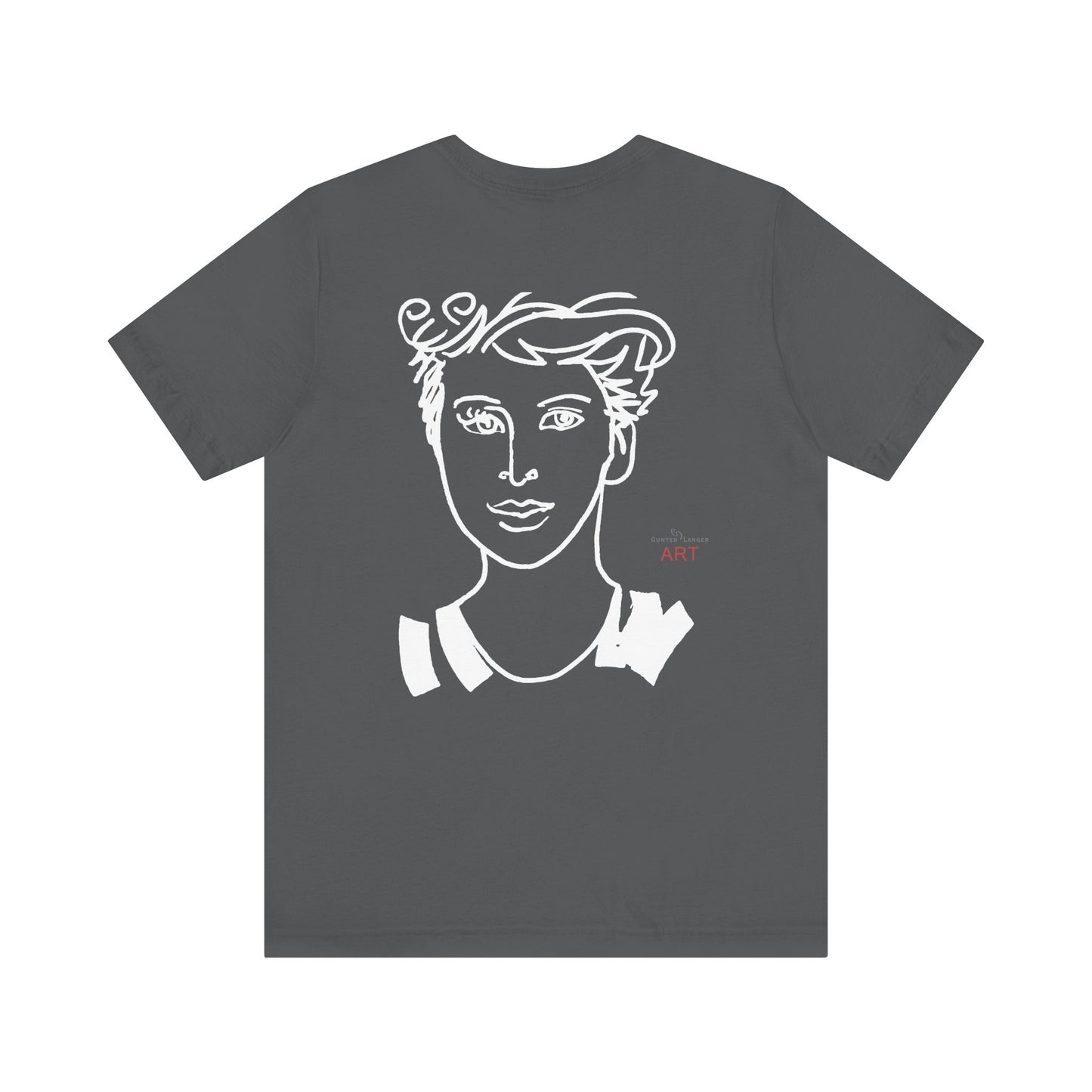Unisex Jersey Short Sleeve Tee - Motiv: Front H 24,5 cm Lars.  & Rückseite Lars, H 38 cm (weiß)
