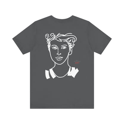 Unisex Jersey Short Sleeve Tee - Motiv: Front H 24,5 cm Lars.  & Rückseite Lars, H 38 cm (weiß)