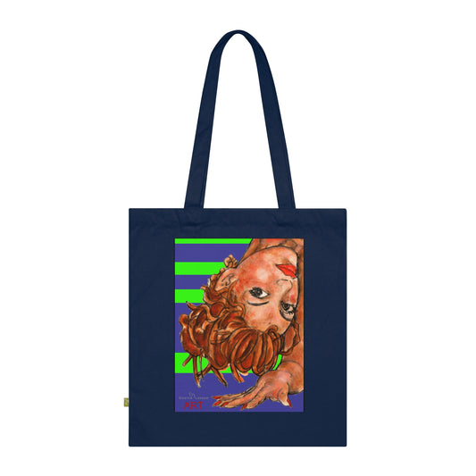Organic Cotton Tote Bag - Motiv: Sylvia (violett),  einseitig bedruckt, H 30 cm