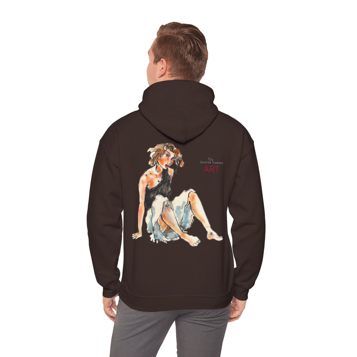 Unisex Heavy Blend™ Hooded Sweatshirt - Motiv Frontseite "Rosa", H 28 cm & Rückseite "Rosa", H 34 cm