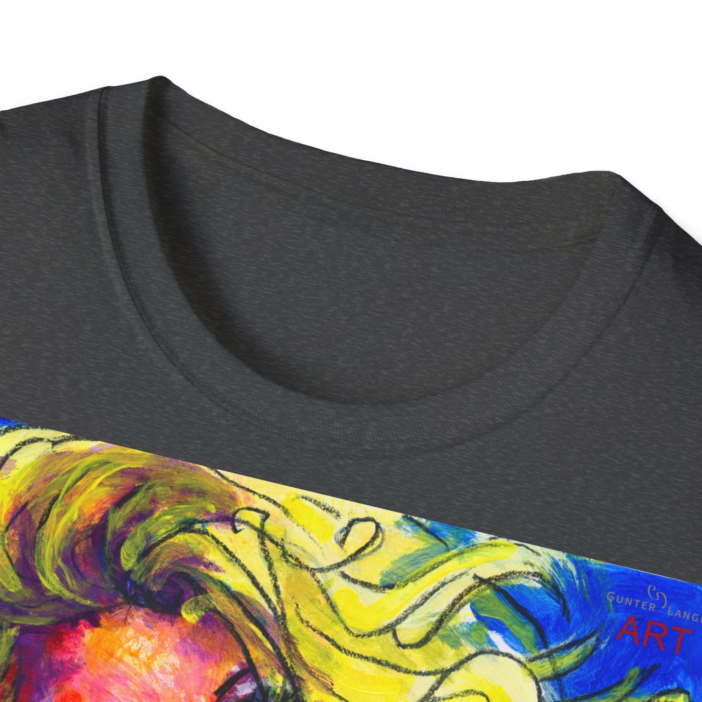 Unisex Softstyle T-Shirt - Motiv: Front Mascha, H 49cm sw, Neck Label