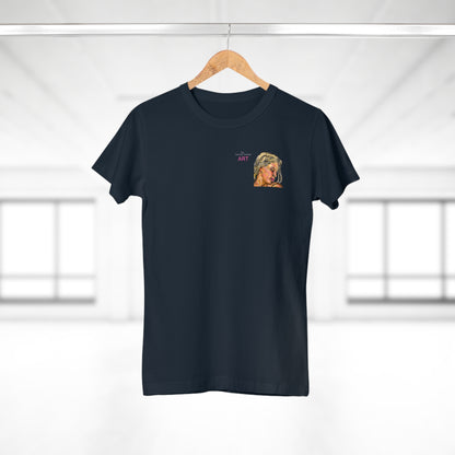 Single Jersey Women's T-shirt- dunkel - Motiv: Erna, Ausschnitt, H 8 cm