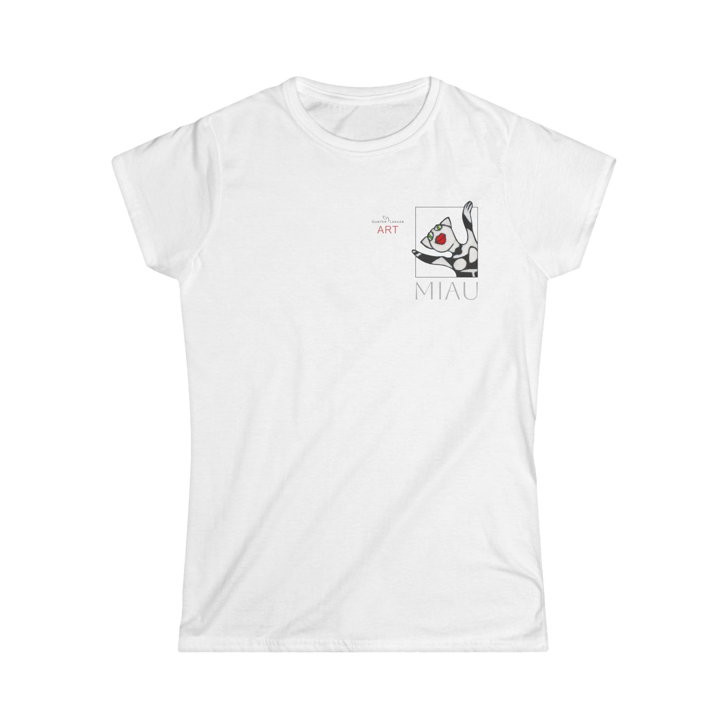 Women's Softstyle Tee - Motiv: Miau, H 9 cm, 2D