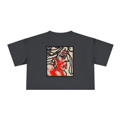 Women's Crop Tee  - Motiv: Front Ria (Ausschnitt H 13,5 cm), & Rückseite Ria, H 24,8 cm