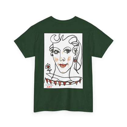 Unisex Heavy Cotton Tee - Motiv: Front Logo & Rückseite Lina, Neck Label