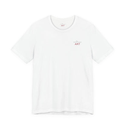 Unisex Jersey Short Sleeve Tee - Motiv: Front Logo & Rückseite Giselle H 48,42 cm, N-Label
