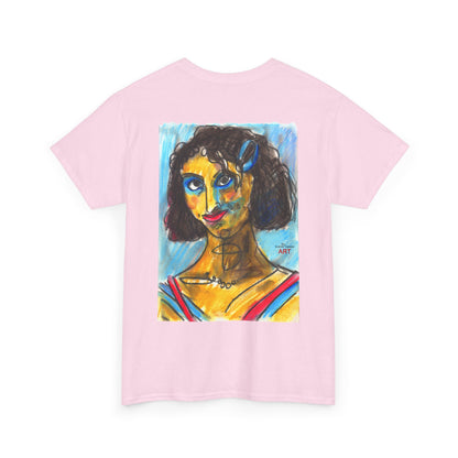 Unisex Heavy Cotton Tee - Motiv Augen & Frechdax, Neck Label