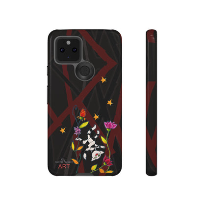 Tough Cases - Google Pixel - Samsung Galaxy - Motiv: Katze schwebt und Ranken, H 7,73 cm, Mikado3