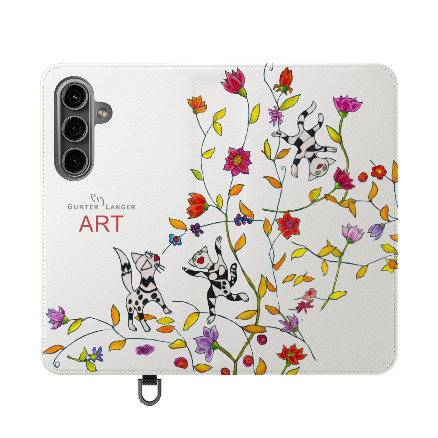 Flip Cases - Motiv: Drei Karierte Katzen auf weiß