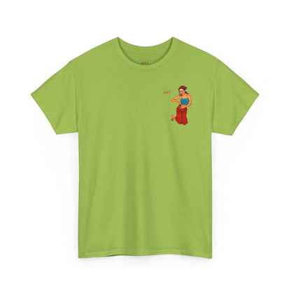 Unisex Heavy Cotton Tee - Motiv: Front, Lea, H 13cm, Neck Label