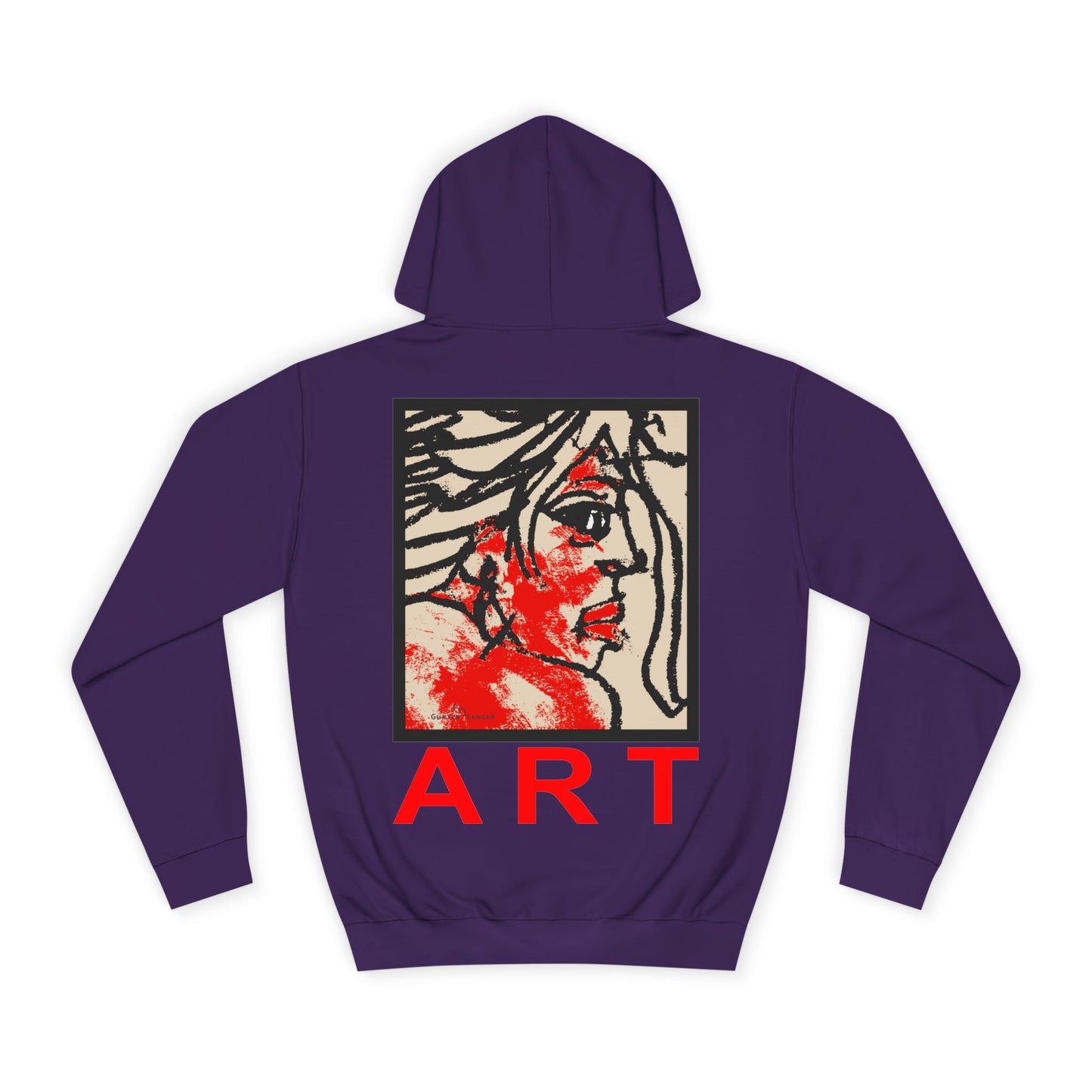 Unisex College Hoodie - Motiv: Front Ria (Ausschnitt) & Rückseite Ria,  H48,5 cm