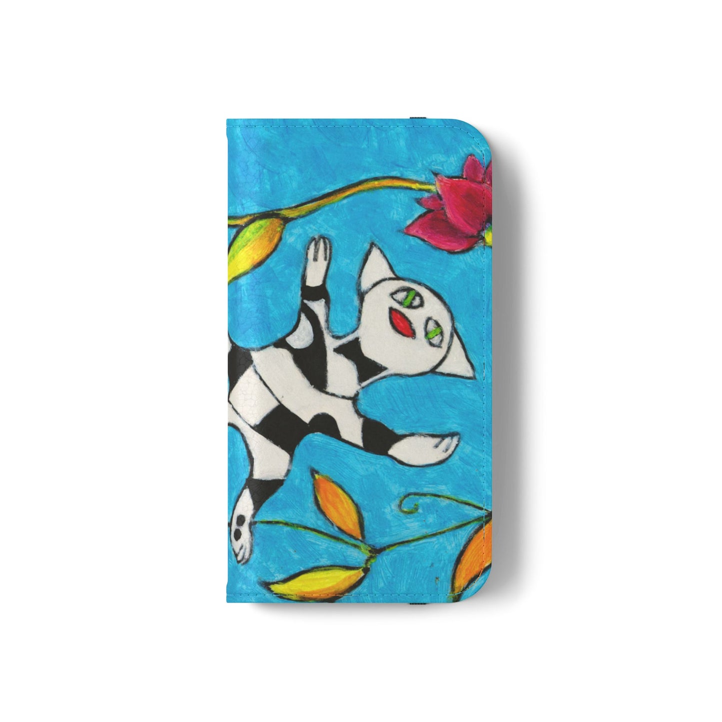 Flip Cases - Motiv: Gescheckte Katze schwebt