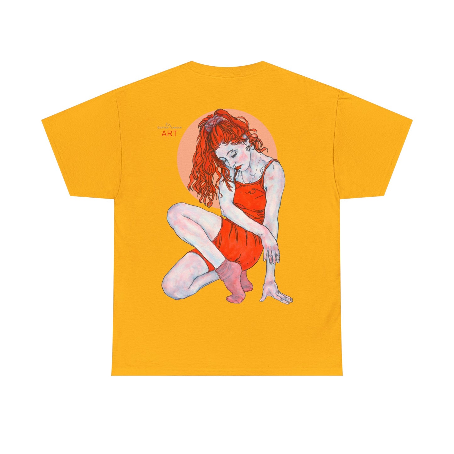 Unisex Heavy Cotton Tee - Motiv:  Front Julia, Ausschnitt & Rückseite Julia, H 49 cm, Aura, N-Label