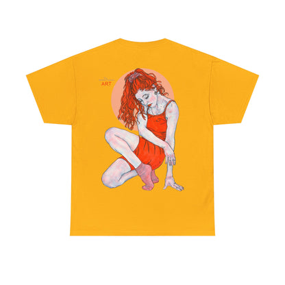 Unisex Heavy Cotton Tee - Motiv:  Front Julia, Ausschnitt & Rückseite Julia, H 49 cm, Aura, N-Label