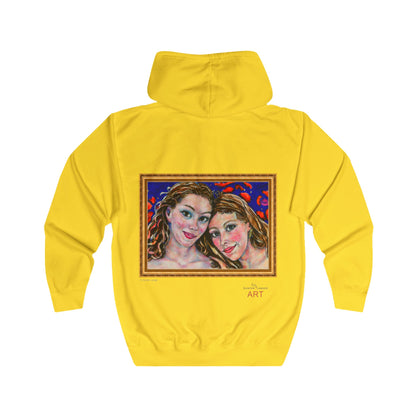 Unisex Full Zip Hoodie - Motiv: Front Augen & Rückseite Freundinnen, H 29,5 cm