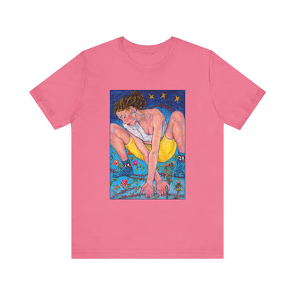 Unisex Jersey Short Sleeve Tee -  Motiv: Front  Alva, H 37,5 cm