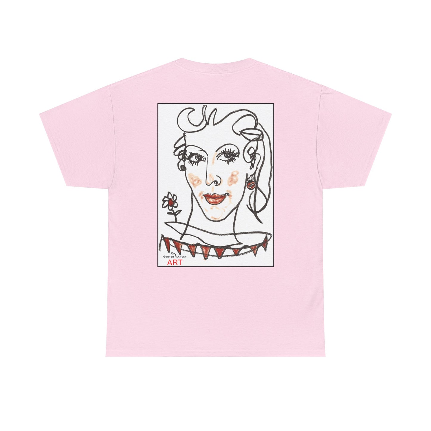 Unisex Heavy Cotton Tee - Motiv: Front Logo & Rückseite Lina, Neck Label
