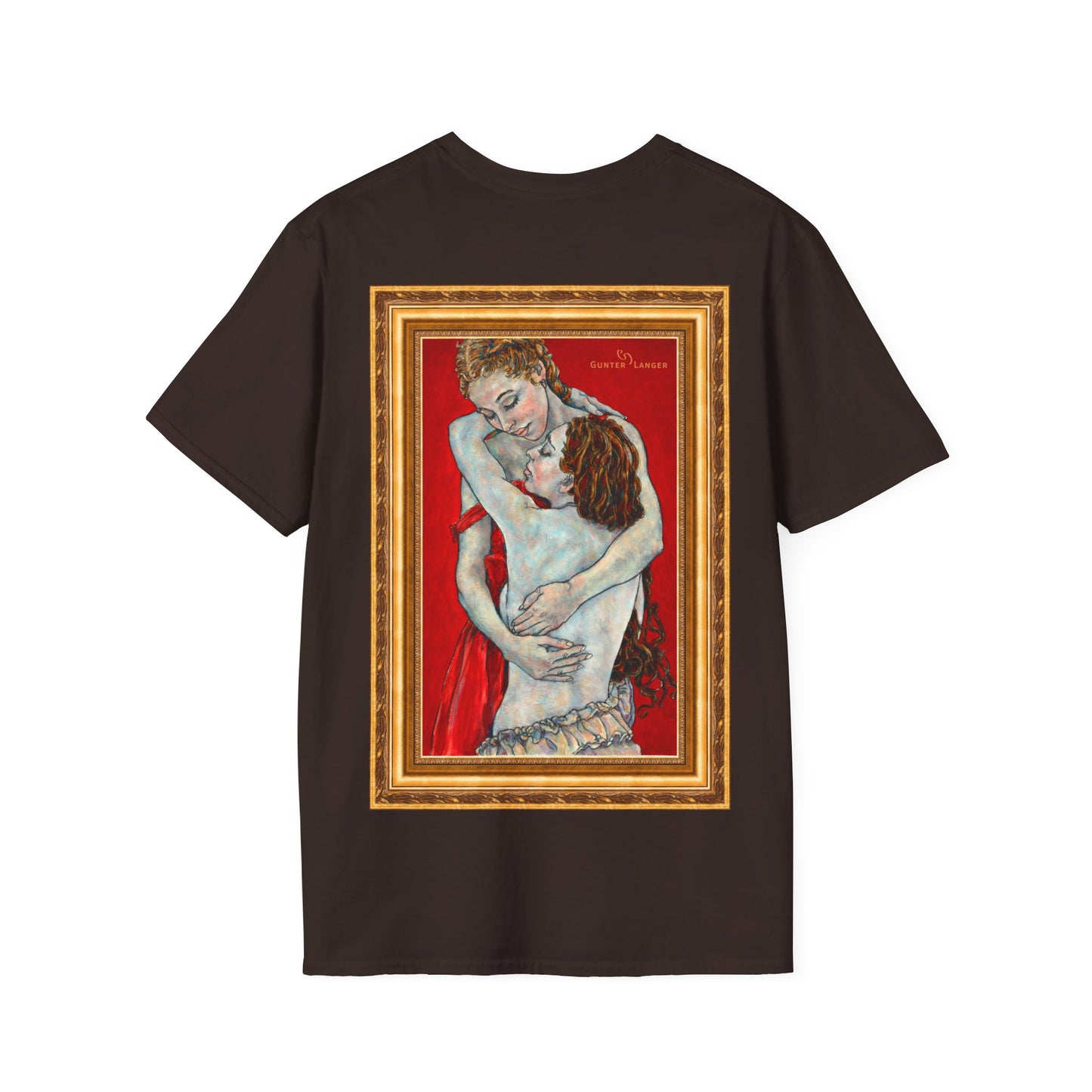 Unisex Softstyle T-Shirt - Mutter und Tochter - Motiv: Rückseite Nähe