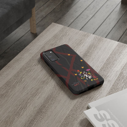 Tough Cases - Google Pixel - Samsung Galaxy - Motiv: Katze schwebt und Ranken, H 5,26 cm, Mikado3