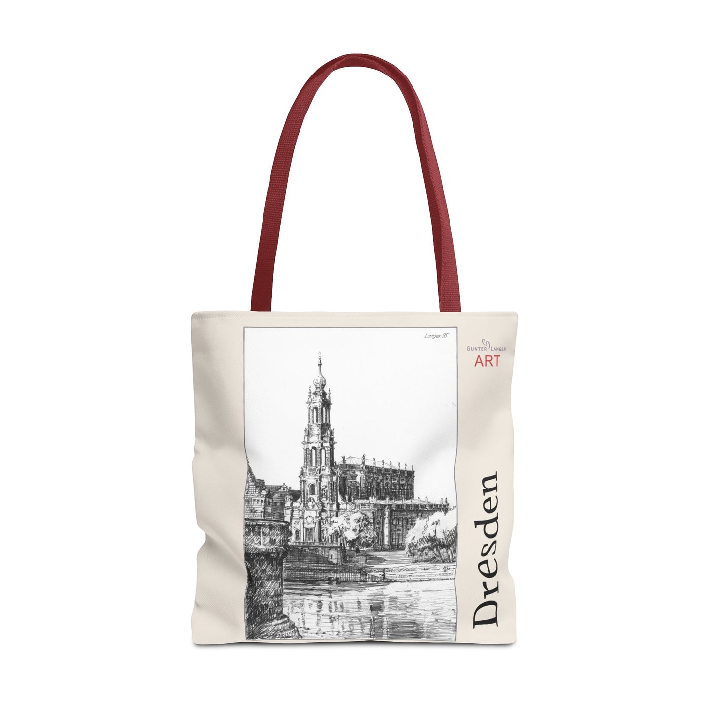 Tote Bag (AOP) - Motiv: Dresden -  Hofkirche, Bleistift