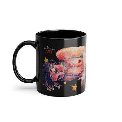 Black Coffee Cup, 11oz - Motiv: Annette, Sterne