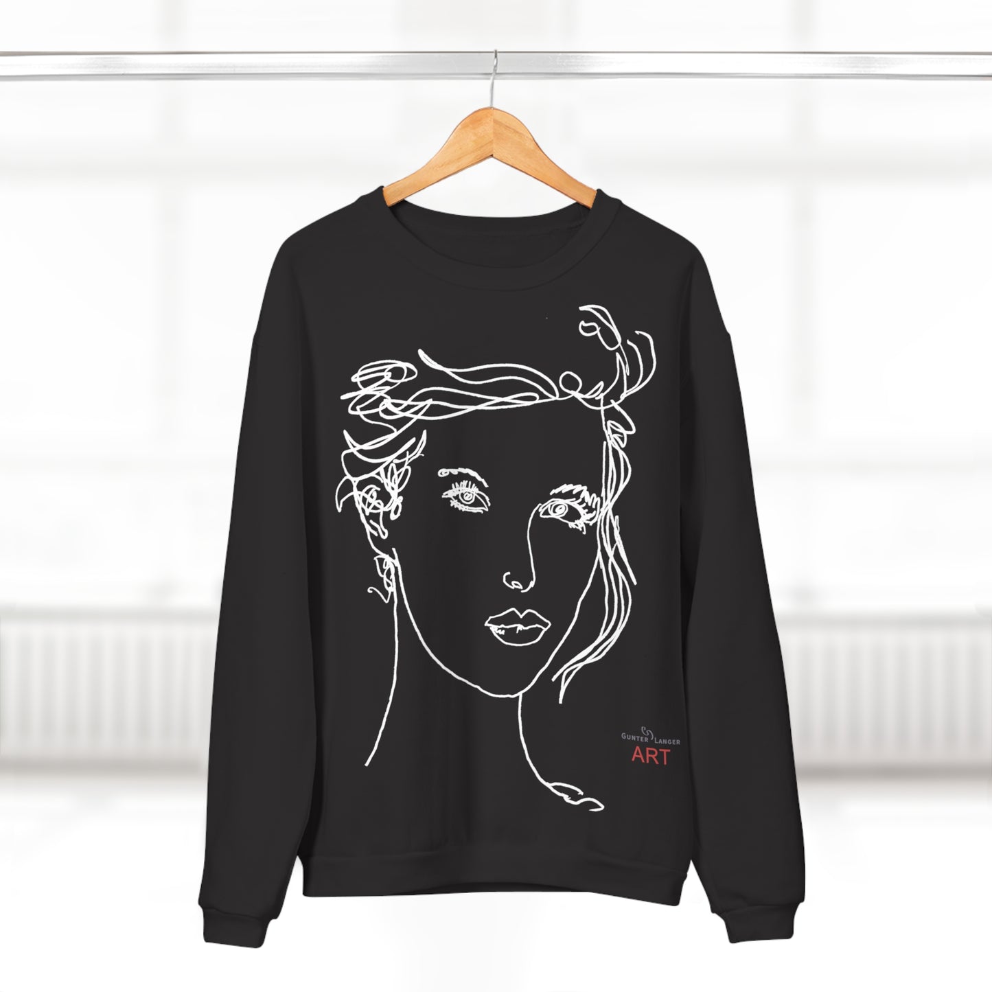 Unisex Crew Neck Sweatshirt (EU) - Motiv: Front Helena & Rückseite Helena, H 49,45 cm, (weiß)