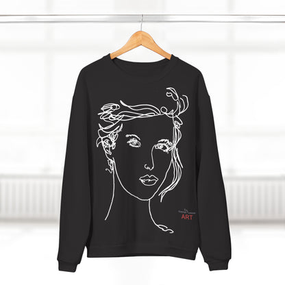 Unisex Crew Neck Sweatshirt (EU) - Motiv: Front Helena & Rückseite Helena, H 49,45 cm, (weiß)