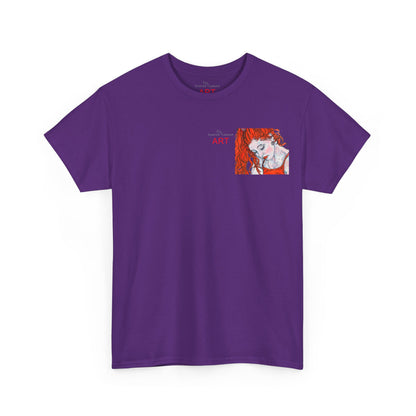 Unisex Heavy Cotton Tee - Motiv:  Front Julia, Ausschnitt & Rückseite Julia, H 49 cm, Aura, N-Label