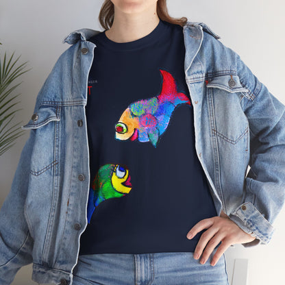 Unisex Heavy Cotton Tee - Motiv: Front Zwei Fische zueinander
