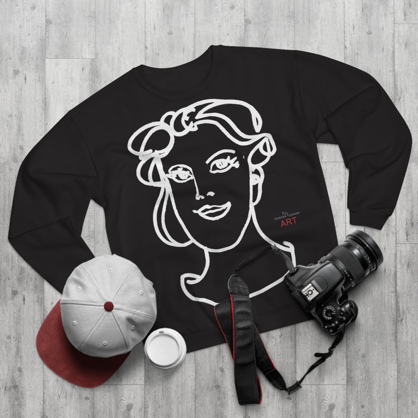Unisex Crew Neck Sweatshirt (EU) - Motiv: Front Gia & Rückseite Gia (weiß)