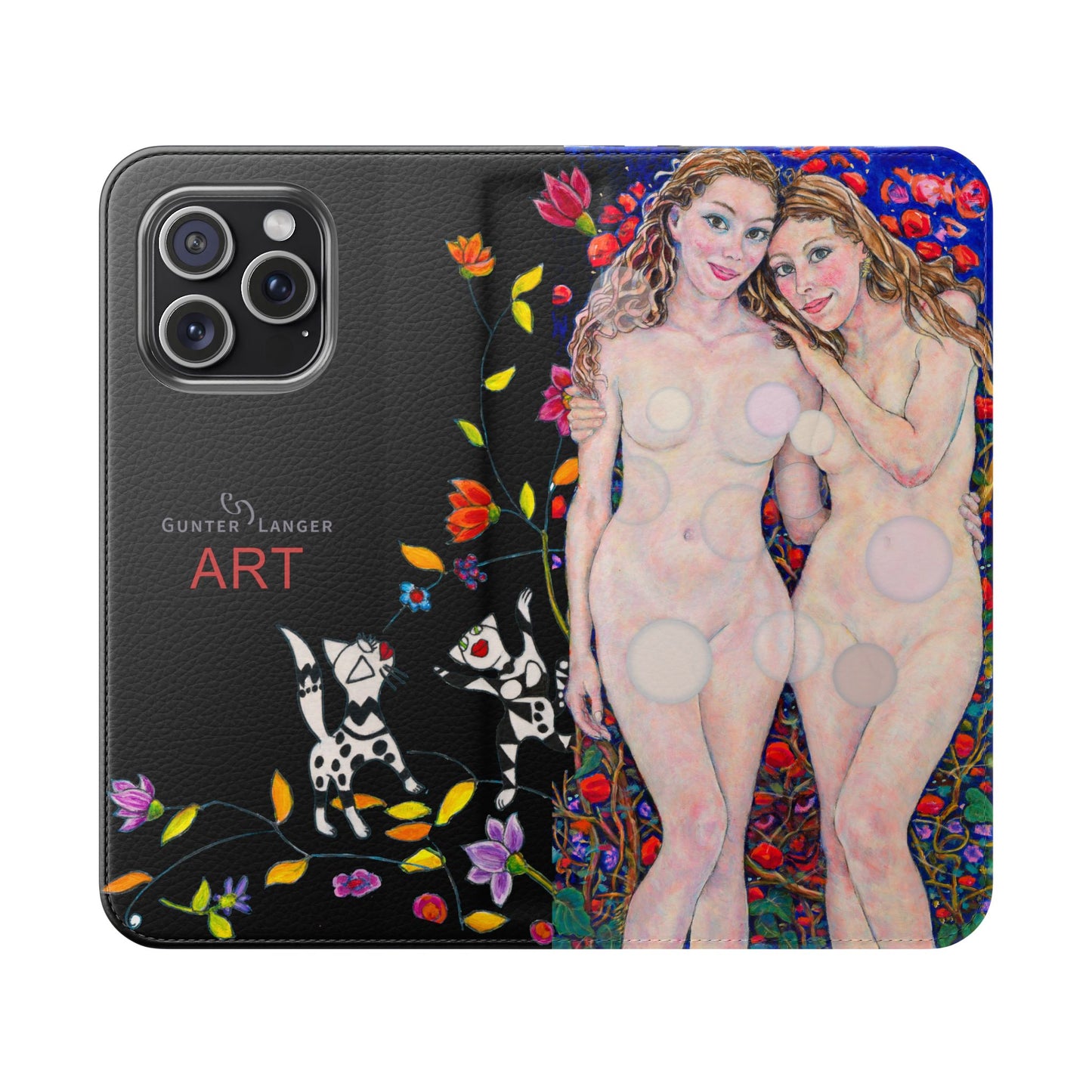 Flip Cases - Motiv: Waldnymphen, Schwarz, Seifenblasen