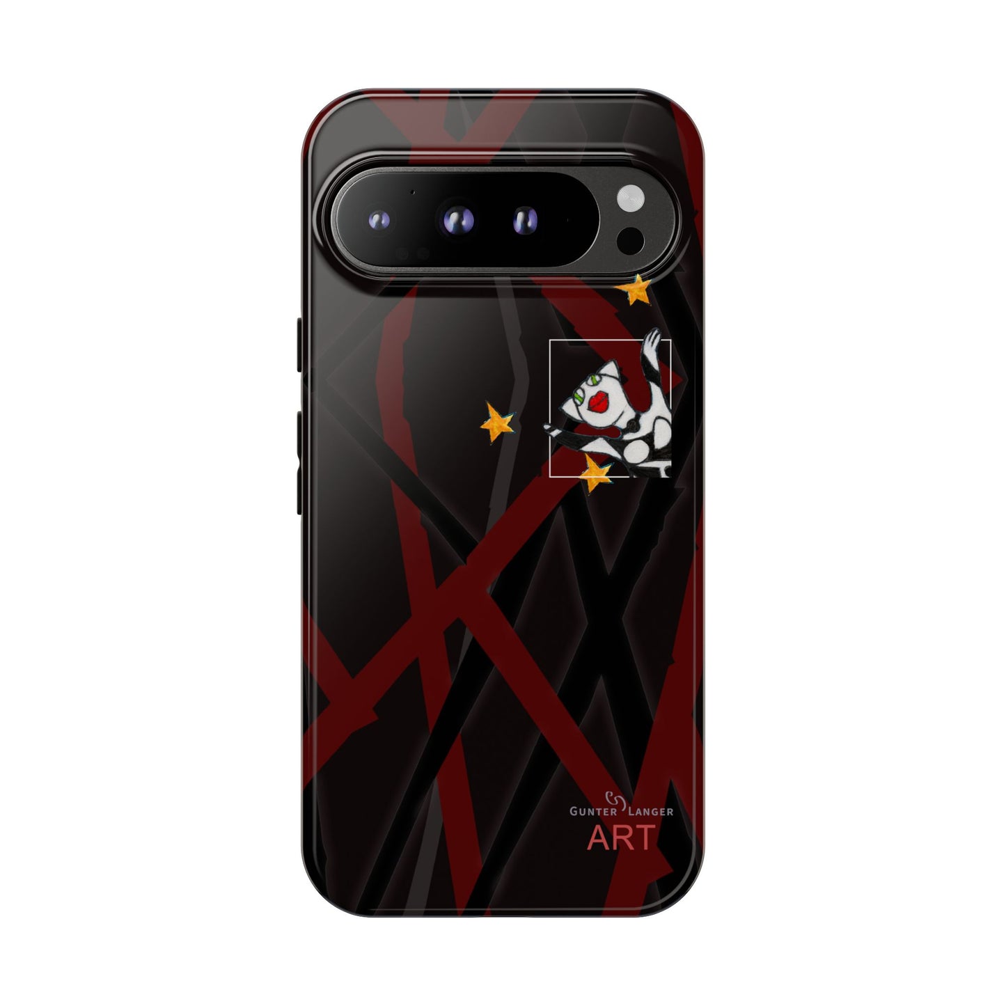 Tough Cases - Google Pixel - Samsung Galaxy - Motiv:  "Miau" klein H 8 cm, Sternenhimmel, Mikado3