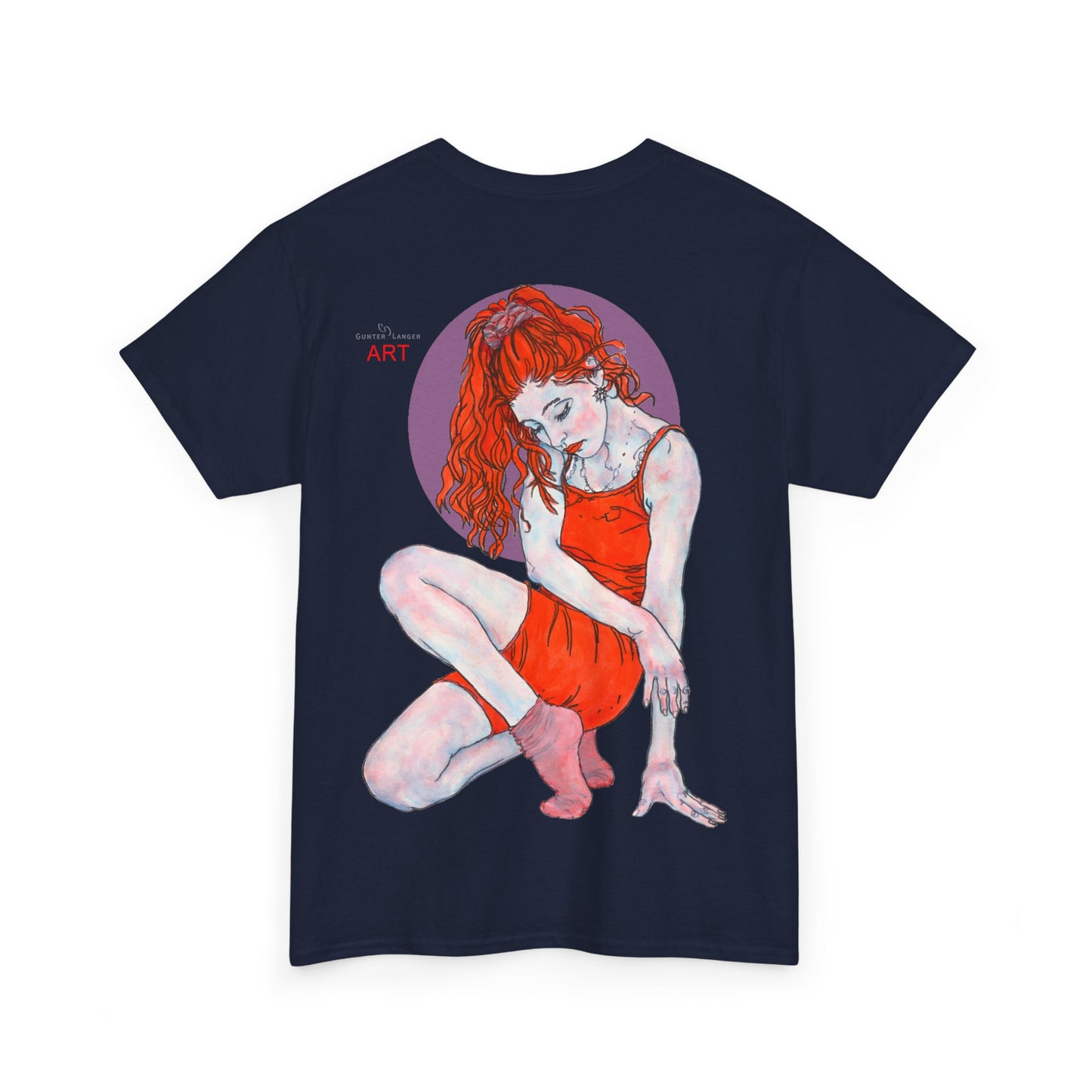 Unisex Heavy Cotton Tee - Motiv:  Front Julia, Ausschnitt & Rückseite Julia, H 49 cm, Aura, N-Label