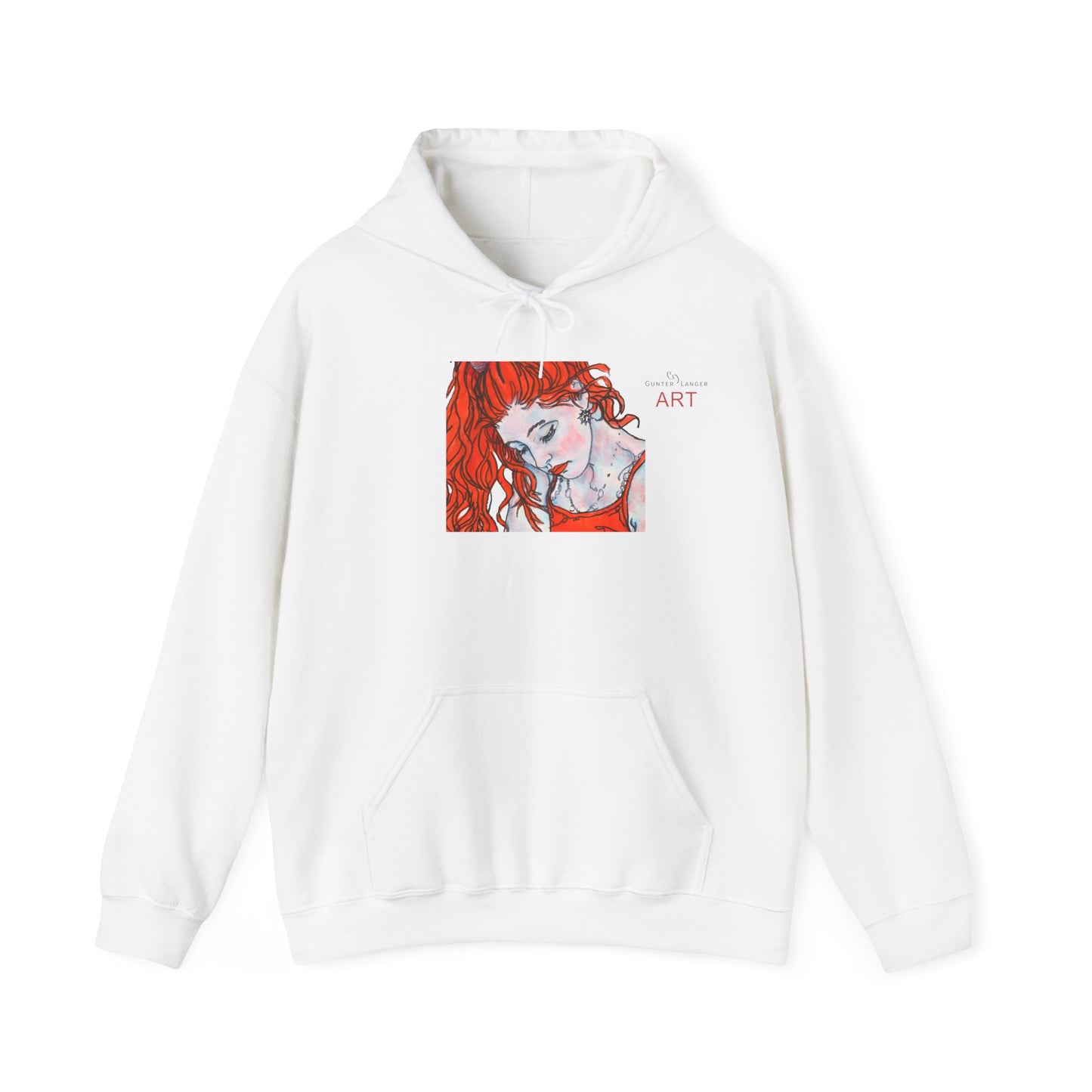 Unisex Heavy Blend™ Hooded Sweatshirt - Motiv: Front Julia (klein 16,5 cm) & Rückseite Julia, H 43 cm