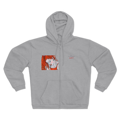 Unisex Hooded Zip Sweatshirt - Motiv: Front Julia (Ausschnitt) & Rückseite Julia